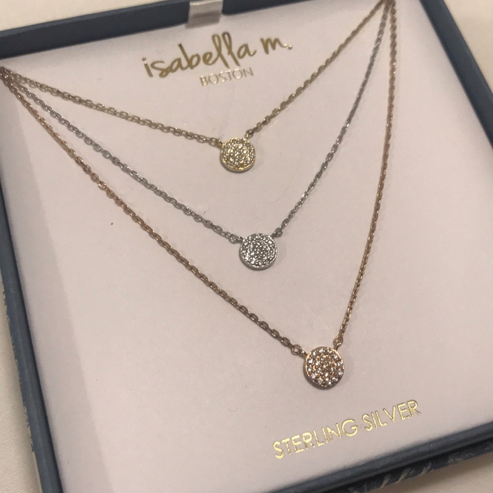 Brand New Three Tier Sterling Silver Necklace